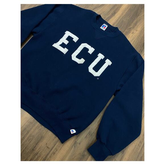 VTG Russell Athletic USA ECU East Carolina Pirates stitched crewneck sweatshirt - Picture 2 of 4
